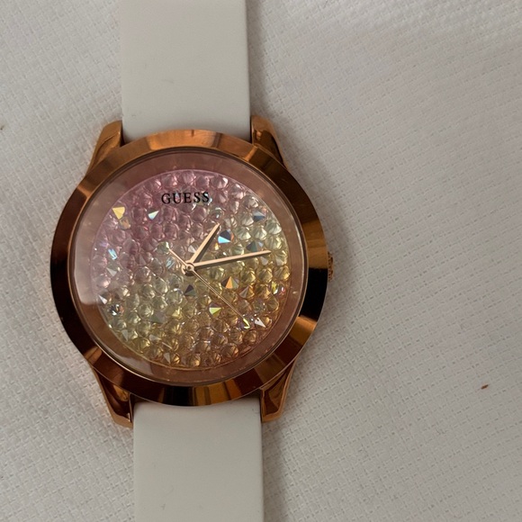 Guess Women's Pink and Gold Crystal Watch - Picture 1 of 2